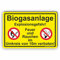 BIOGASANLAGE - Explosionsgefahr - Feuer und Rauchen verboten - SCHILD/D-029 (30x20cm Schild)