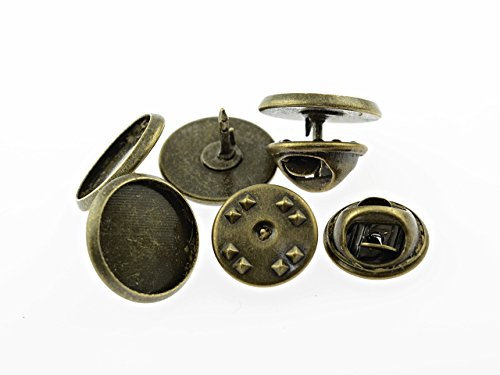 Vintageparts 4 Pin Fassung für 12 mm Cabochon, DIY-Schmuck