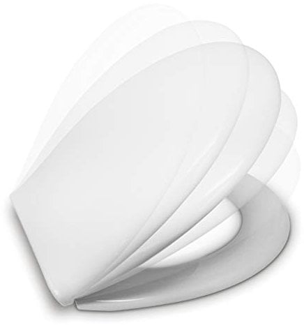 Abattant WC amorti - Compatible avec forme O universelle - Fermeture douce et lente - Installation et nettoyage faciles - Siège WC Soft Close - 43 x 36 x 5,5 cm