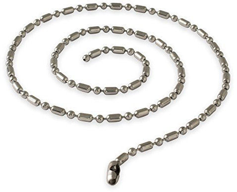 Fly Style Kugelkette Edelstahl Silber · Stärken 1,6-8mm · Längen 20-180 cm · Dog Tag Halskette für Herren und Damen, Längen:ca. 90.0 cm, Stärke:2.4 mm