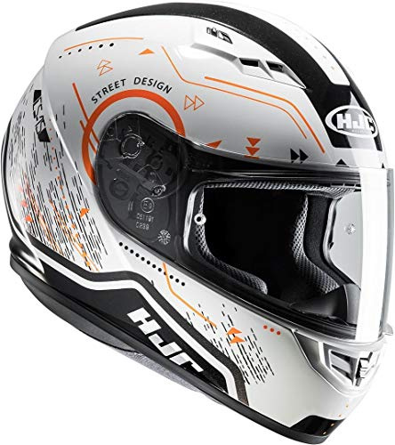 HJC Motorradhelm CS 15 Safa MC7, Weiß/Orange, Größe M