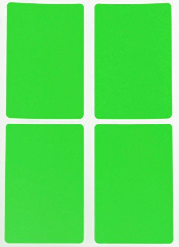 Aufkleber Neon Grün 75 mm x 50 mm rechteckige Sticker – Größe 7,5 cm x 5 cm viereckige Etiketten 60 Vorteilspack von Royal Green