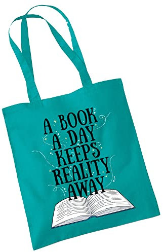 Bang Tidy Clothing Tote Bags For Women A Book a Day Printed Cotton Shopper Bag Gifts EMRLD