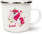Werbetreff Gera Emaille-Tasse mit Name & Motiv Einhorn - Bedruckt & Personalisiert - Geschenk-Idee für Mädchen - Vintage-Look - Retro-Optik