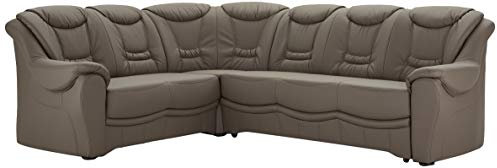 Cavadore Schlafsofa Bensil mit Federkern Sofa L-form mit Bett, Kunstleder, hellbraun, 265 x 94 x 215 cm