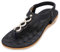 Amissz Sandali Donna Estive con Strass Bohémien per Ragazze Flip Flop Spiaggia Estivi Scarpe Casual Open Toe Tacco Piatto Eleganti Bassi Moda Sandali Stile 6 Nero 39EU