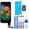 Brinonac Für iPhone 8/SE 2020 Display LCD Touchscreen Digitizer Ersatz Bildschirm Front Komplettes Glas mit Werkzeug und Display Schutzfolie (4,7, Schwarz)