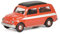 Schuco 452651500 FIAT 500 Giardiniera, Modellfahrzeug, Maßstab 1:87, rot mit weißem Streifen beidseitig