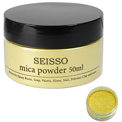 SEISSO Fluoreszierendes Leuchtpulver, Epoxidharz Leuchtpulver Mica Pulver Leuchtpulver Set mit UV Lampe, Fluoreszierende Farbe, ideal für DIY-Projekte (50g)
