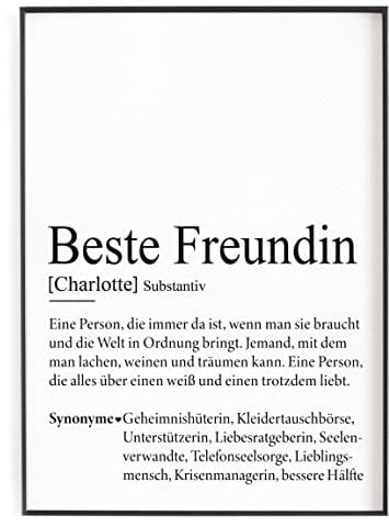 Freundin Geschenk Geburtstagsgeschenk personalisiert Beste Freundin Defintion Kunstdruck persönlich - ungerahmt