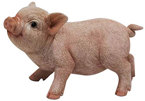 Dehner Dekofigur Ferkel, ca. 19 x 12 x 8.5 cm, Polyresin, rosa