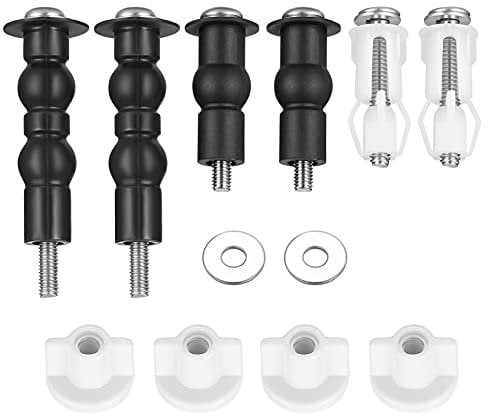 4 Stück Schrauben für Toilettensitz Sortiment, expandierende Gummibeschläge für Toilettensitz WC Sackloch Befestigungen Top Muttern Schrauben Set