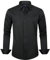 J.VER Men's Long Sleeve Black Dress Shirt Regular Fit Solid Business Casual Formal Shirt Button Down Wedding Work Stretch Non Iron L