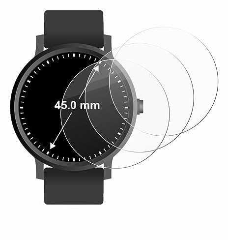 BROTECT (3 Stück Schutzglas für Armbanduhren (Kreisrund, ø: 45 mm) Schutzfolie Made in Germany Panzer Folie Glas Displayschutz [ 9H, Anti-Fingerprint]