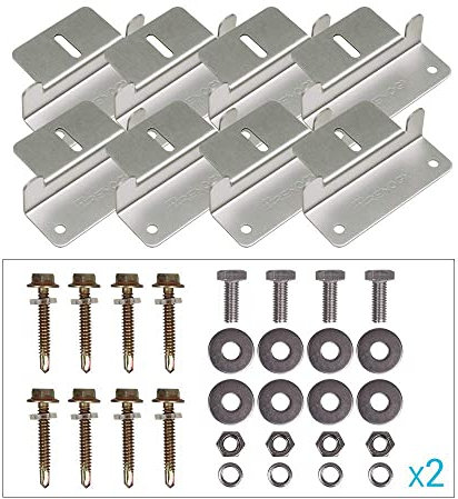 Renogy Solar Panel Z Brackets Holder 2 Sets, for Mounting Solar Panel Roof Mount Z Bracket with Nuts and Screws for Motorhome, Boat, Roof, Wall and Other Off-Gird Roof Installation, 8 Pieces