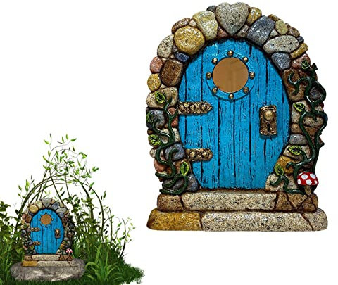 Feentür Handwerk, Fairy Doors Outdoor Miniatur-Gartentüren für Baum, Mehrfarbige Feentüren für Bäume im Freien, Gartenminiaturen, Gartendekoration, Zubehör für Feengärten