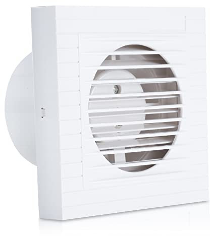 Tubiaz Badlüfter 100mm Mit Ruckstauklappe Wandventilator, badezimmer Abluftventilator Abluft Ventilator Keller WC Bad Lüfter, Weiß, Leiser Betrieb