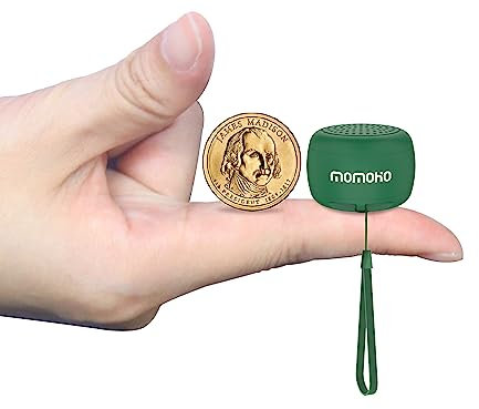 Momoho Mini Bluetooth Speaker with Camera Remote Control For Smartphones, TWS Pairing Stereo Bluetooth Speaker, Portable Bluetooth Speaker Wireless(Mini Round, Green)