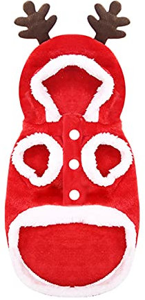 Tonsee Accessoire Weihnachtspullover Hund & Katze Tierkleidung Selbstgestrickter Pullover Rot Wasserdicht Cartoon Weihnachten Mittelgroße Hunde 50 cm 20 lbs Fleece Handwäsche 1 Stück
