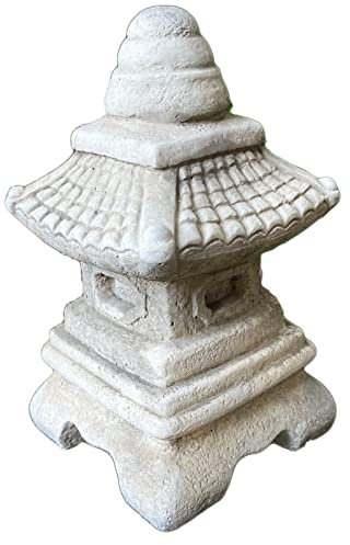 Darthome Japanese Pagoda Garden Ornament Antique Grey Zen Asian Buddhist Lawn Sculpture 25cm
