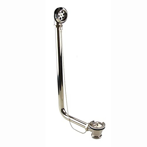 ENKI W64 Exposed Traditional Bath Overflow Waste, English Gold, Pop Up | Solid Brass, Click Clack Waste, Pop Up Plug, Easy Clean, Bathroom