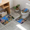 URSOPET Badezimmer Set, rutschfeste Badematte und WC-Vorleger-Set, Farbenfrohes Aquarium mit verschiedenen schwimmenden Fischen weich, wasserabsorbierend,WC-Garnitur, 3-teilig