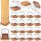 Lot de 16 protections carrées pour pieds de chaise en bois dur - En silicone - Pour protéger les sols en bois contre les rayures, épais, ne se déchire pas (convient pour : 2,4 cm à 3,7 cm)