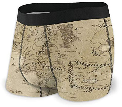 Herren Boxershorts Mittelerde Karte Stretch Unterwäsche Weiche Unterwäsche Komfort Herren Boxershorts, Schwarz , M