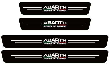 JJRY 4 Pezzi Auto Battitacco Adesivi per Fiat Abarth AntiGraffio Protezioni Battitacco Decorativi Styling Accessori,for Abarth Assetto Corse