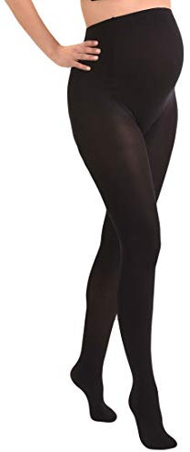 MAMSY Schwangerschaftsstrumpfhose, opaque, 60 den, hergestellt in Italien, Schwarz, XXL