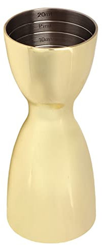 QANYEGN gobelet doseur cocktail, double mesure de bar en acier inoxydable, dosage exact cocktail jigger, double gobelet doseur d'alcool pour bar fête à domicile, or