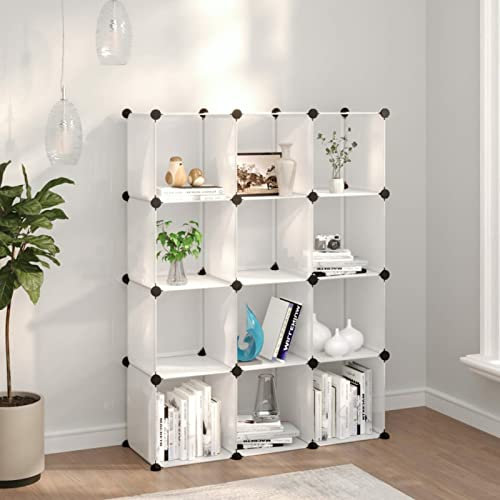 GuyAna Regalsystem Abstellraum Schrank mit 12 Würfeln Transparent PP Schrank Space Shelving Units Storage