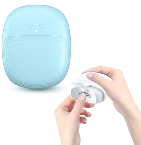 Automatic Nail Clippers with LED Lighting, 2 Speed Portable Nail File, Nail Scraps Storage, One-Key Operation, Electric Cordless Nail Trimmer Cutter for Adults Kids Elderly Manicure (A,Green)