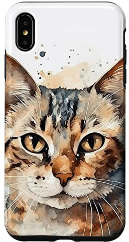 Cat Watercolor Graphic Case for iPhone XS Max