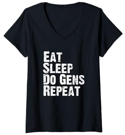 Damen Essen, schlafen, wiederholen Gens DBD Survivor Main? T-Shirt mit V-Ausschnitt