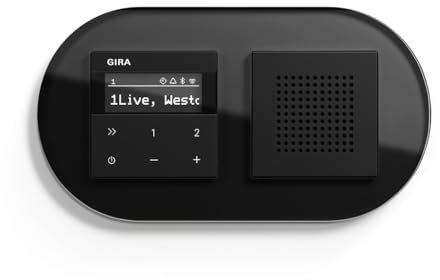 Gira Internetradio IP Set mit Lautsprecher und 2-Fach Rahmen Glas schwarz Badradio