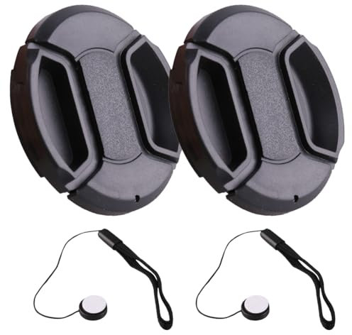 AEIOPRS 2 pcs Capuchon d'objectif avant Capuchon d'objectif et cordon pour appareil photo