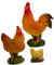 Toyvian 3pièces Décorations De Poules Résine pour Jardin Figurines Animaux Miniatures Réalistes Adornements De Micro Paysage Et Accessoires De Décoration