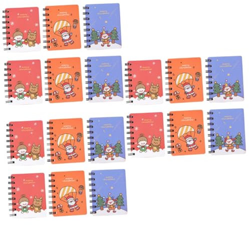 SEWACC 18stücke Teiliges Weihnachts Spiral Notizbuch Tragbare Coil Notebooks Für Schule Und Büro Mit Stabiler Bindung Und Weihnachtlichem Design Für Notizen Und