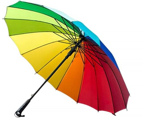 Harilla Stockschirm Übergroßer Automatik-Öffnungsschirm Regenbogenschirm