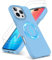 for iPhone 16 Pro Max Case with 2 x Screen Protector Tempered Glass, [Compatible with Magsafe] Liquid Silicone Shockproof Armour Protective [Soft Touch] Rubber Gel Phone Cover - Sky Blue