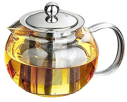 Garneck Aus Glas 1300 Ml Hitzebeständiges Borosilikat Kungfu-teegeschirr Sieb Und Teesieb Aus Edelstahl Für Kalte Und Heiße Getränke