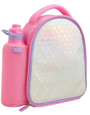 Polar Gear Hearts Lunch Bag Bottle Combo, Polyester, Pink