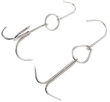 OKUMEYR 2stücke Edelstahl Fleischhaken Zum Grillen Und Trocknen Zacken Für Rindfleisch Braten Und Hähnchen Langlebig Und Rostfrei Für Küche Und Geschäft
