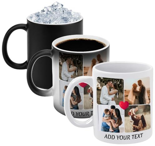 Naispanda Tasse Photo Magique Personnalisée 15 OZ, Mug Personnalisable avec Texte et Photo, pour Café, Lait, Thé - Cadeau Original pour Famille, Amis, Couples