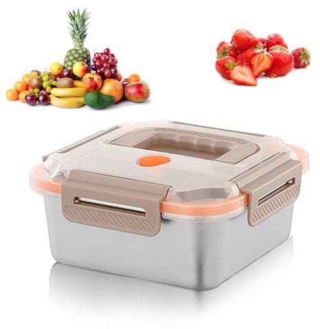 PARFCO Contenitore Pranzo, Acciaio Inossidabile 316 Porta Pranzo Ermetico, Contenitore per Frutta e Verdura da 1800ml, Portapranzo, per Conservazione, lo Stoccaggio e L'organizzazione