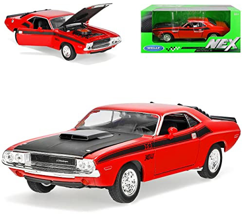 Welly Dodge Challenger T/A Coupe Orange Rot 1. Generation 1969-1974 1/24 Modell Auto