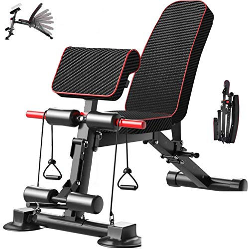 LXWKAI Verstellbare Hantelbank, Faltbare Trainingsbank, 4-in-1, Faltbare Sit-Up-Bank, Schrägbank, Flachbank für das Heim-Fitnessstudio, Gewichtheben und Krafttraining. Versand von