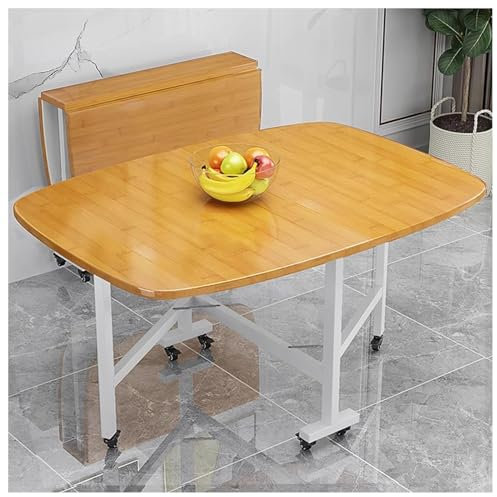 Klappbarer Küchentisch aus Massivholz, ausziehbar, platzsparend, 120 x 70 cm, 3 Formen erhältlich