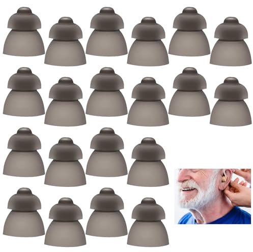 atnayo 20 Pack Hearing Aid Domes for Phonak Double Layer, Silicone Anti Static Hearing Aids Domes(9mm)